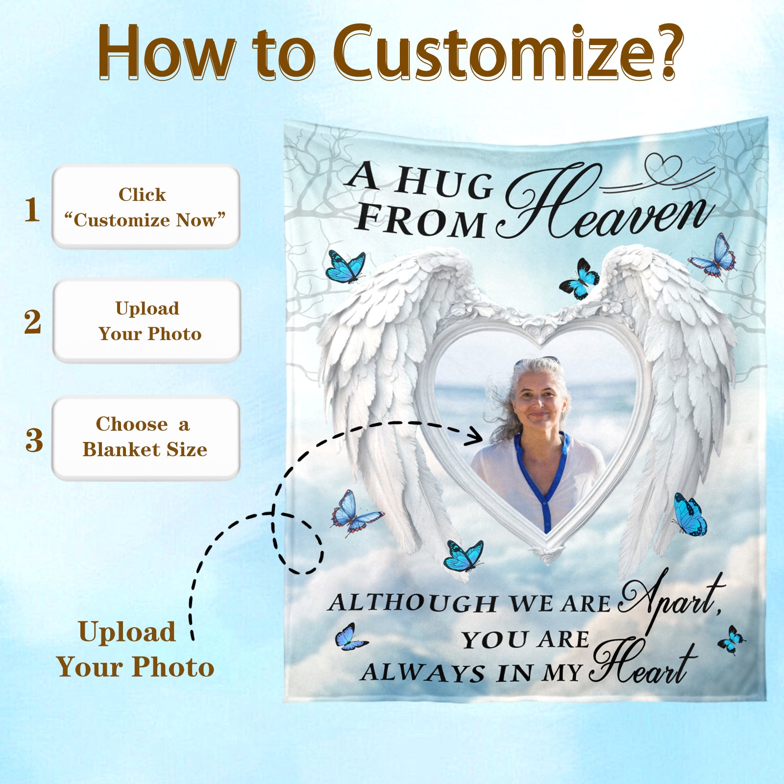 Custom memorial blanket for a loved one