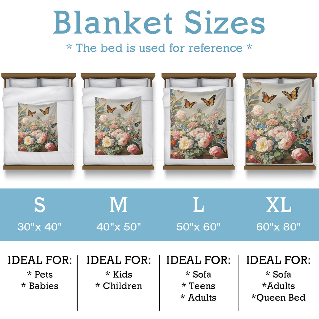 Flower Garden Polyester Blanket