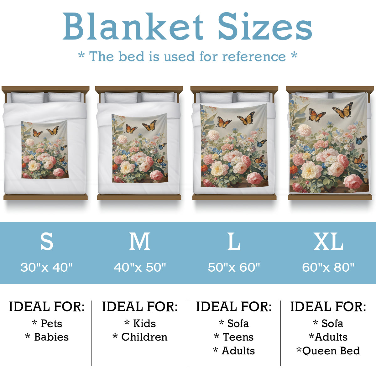 Flower Garden Polyester Blanket