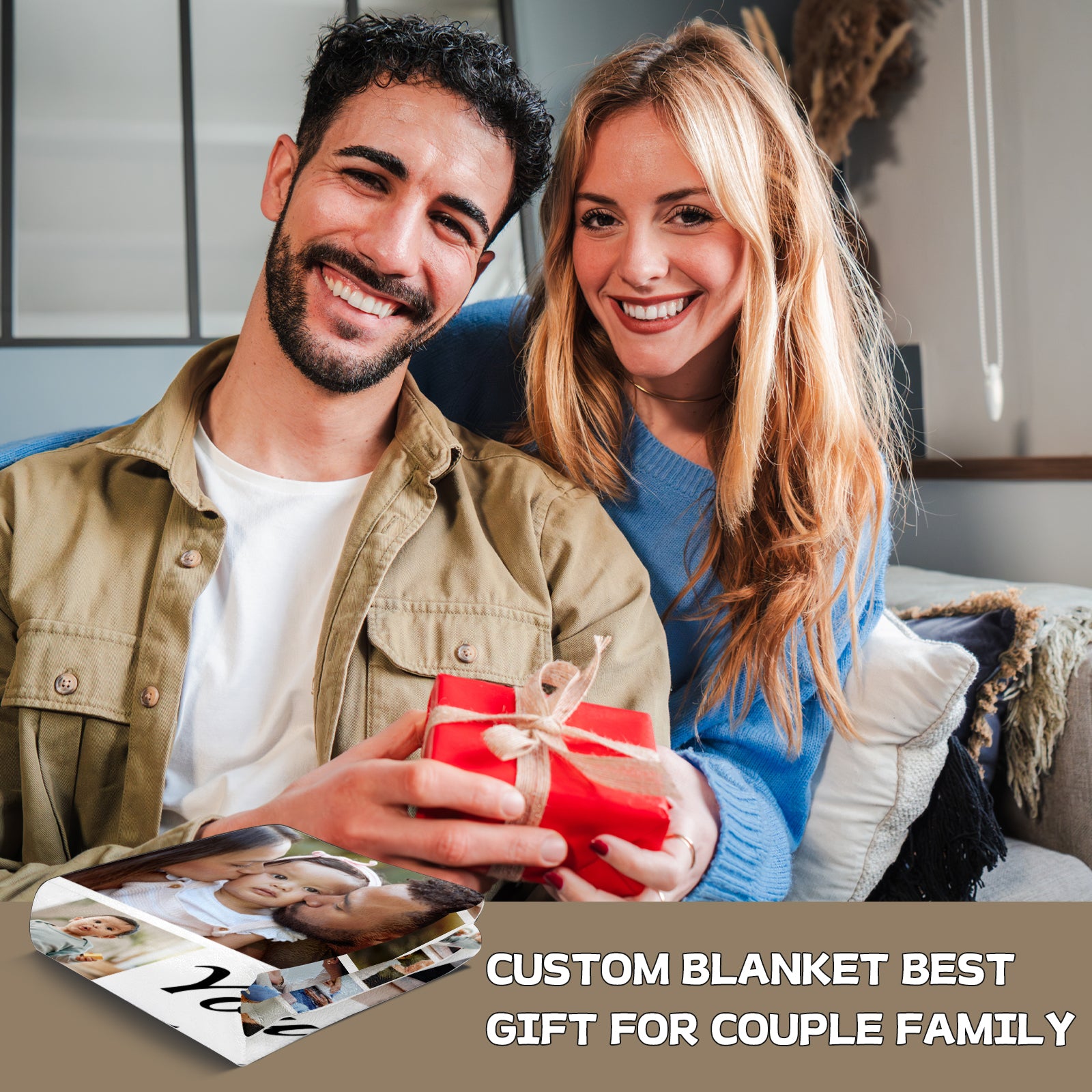 Custom Photo Blanket for Family