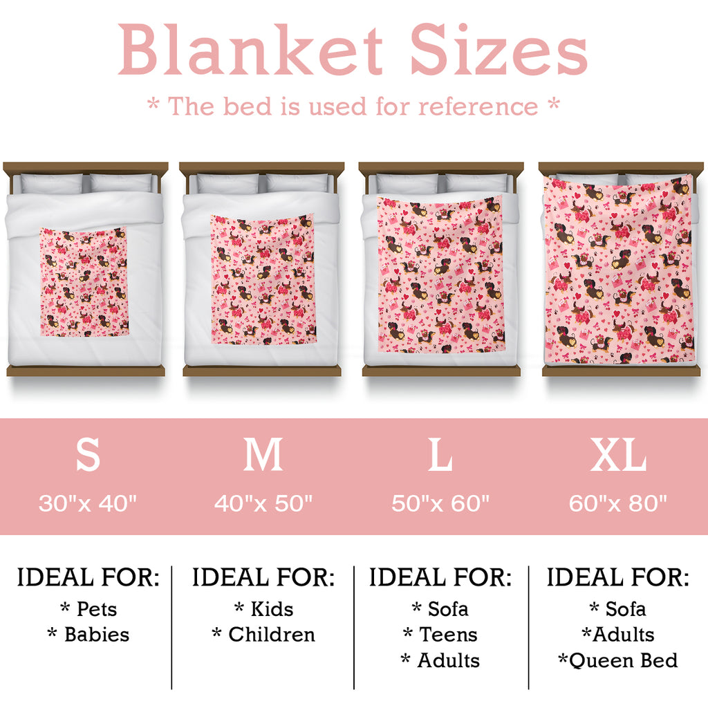 Valentine’s Day Dachshund Love Blanket – Perfect for Couples
