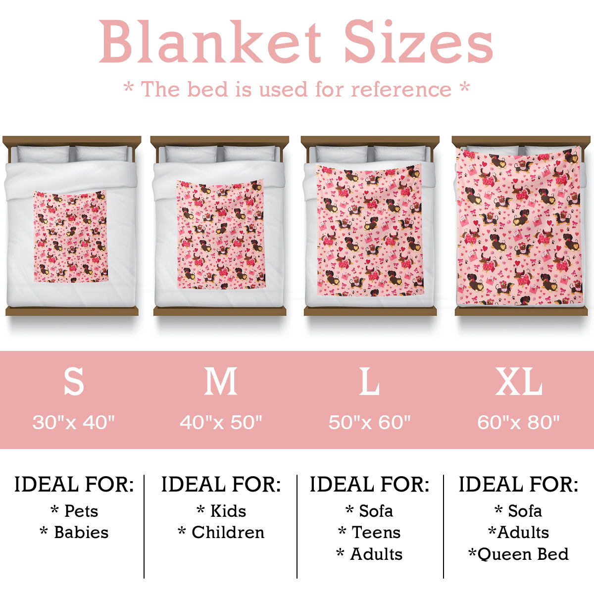 Valentine’s Day Dachshund Love Blanket – Perfect for Couples