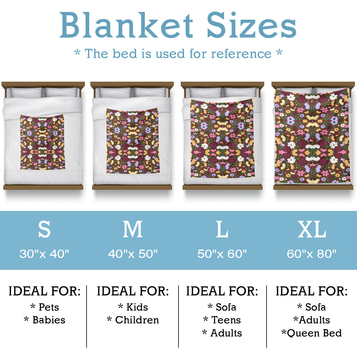 Flower Garden Polyester Blanket