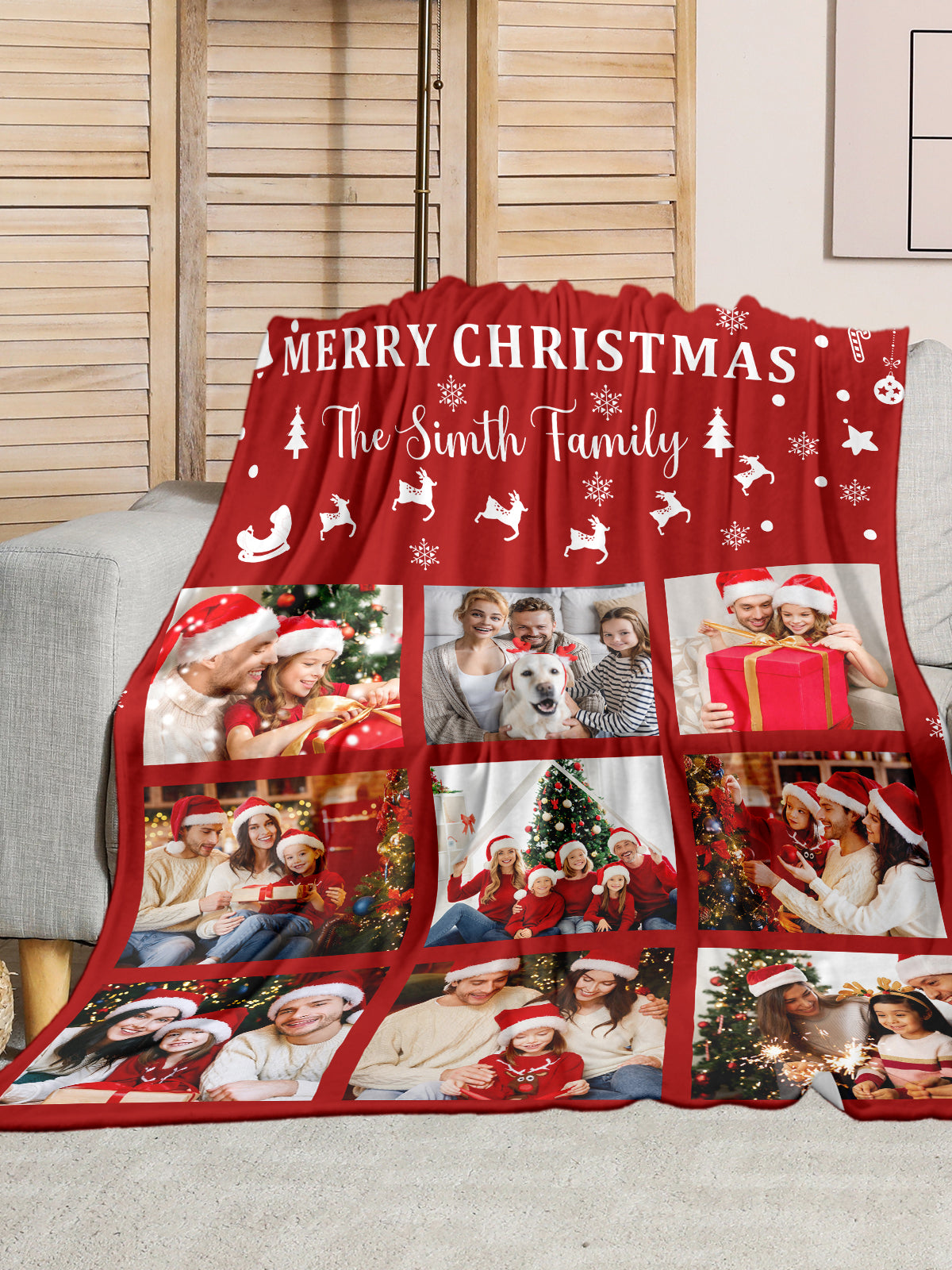 Personalized Blanket for Christmas with Photos