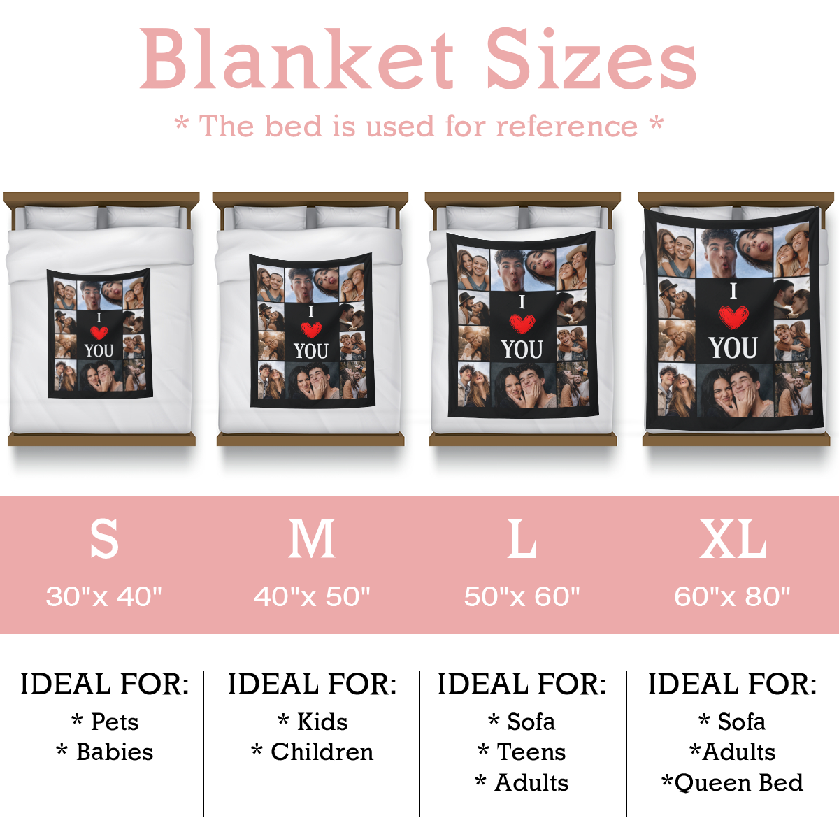 Personalized Couple Photo Blanket – Upload Photos & Add Names