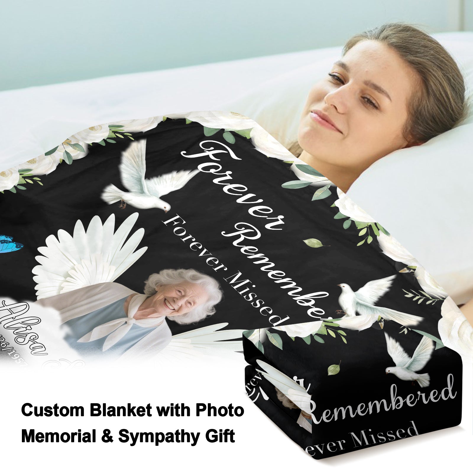 Custom memorial blanket for a loved one