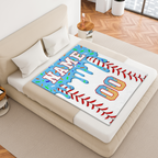 Ice-Cream-Drip–Inspired Baseball Blanket with Name and Number