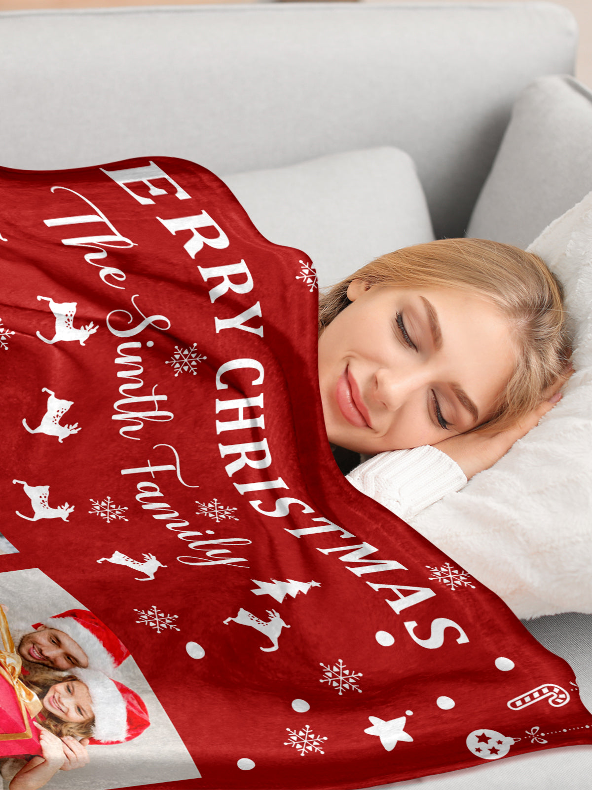 Personalized Blanket for Christmas with Photos