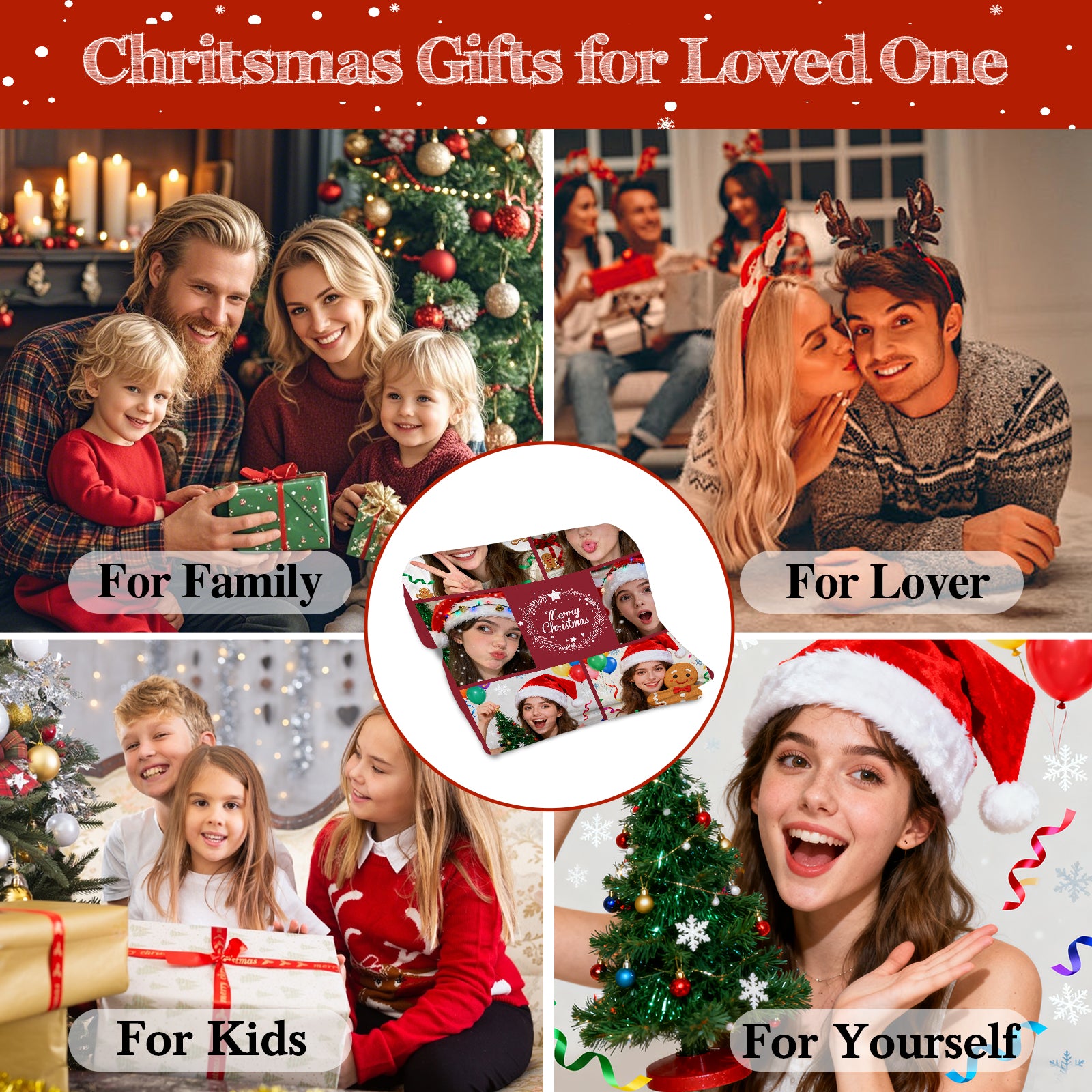 Personalized Blanket for Christmas with Photos