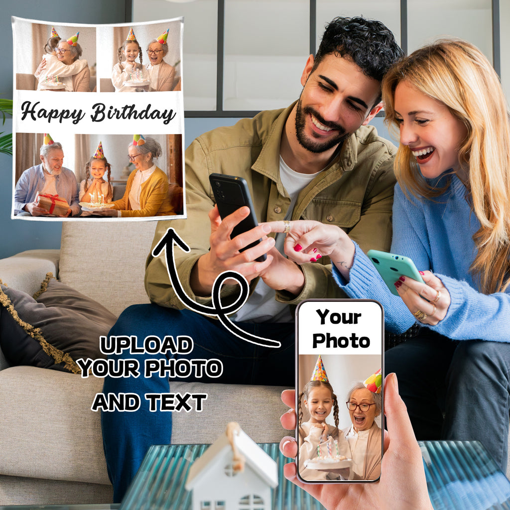 Custom Photo Blanket for Family