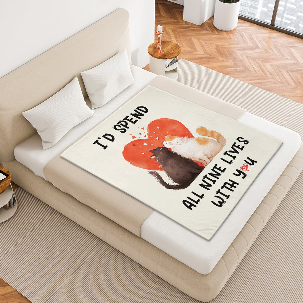 Romantic Valentine’s Day Cat Blanket