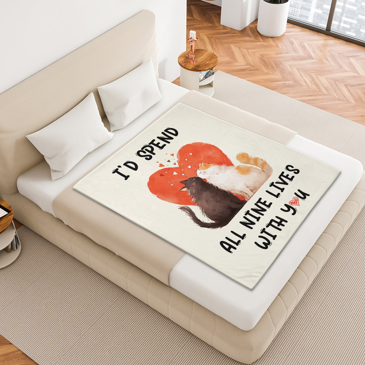 Romantic Valentine’s Day Cat Blanket