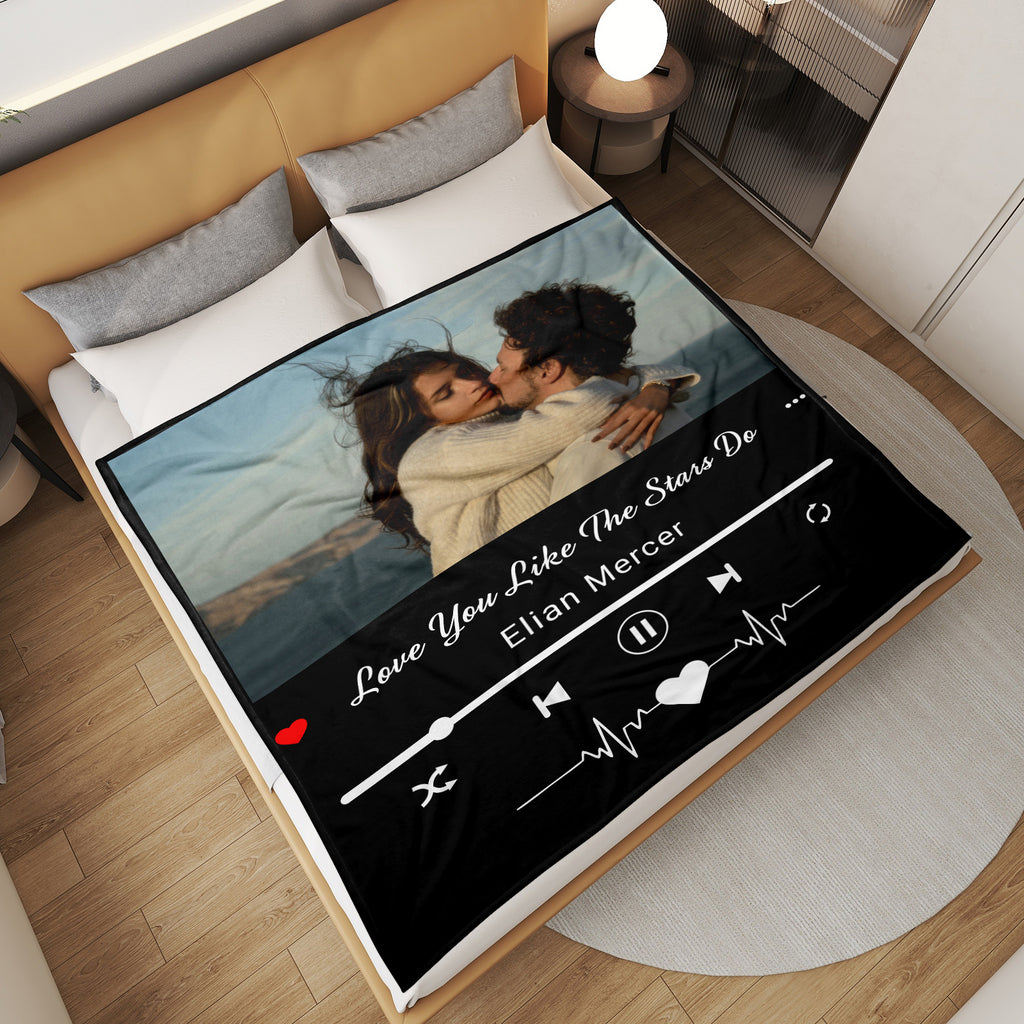 Personalized Couple Memory Blanket with Photo