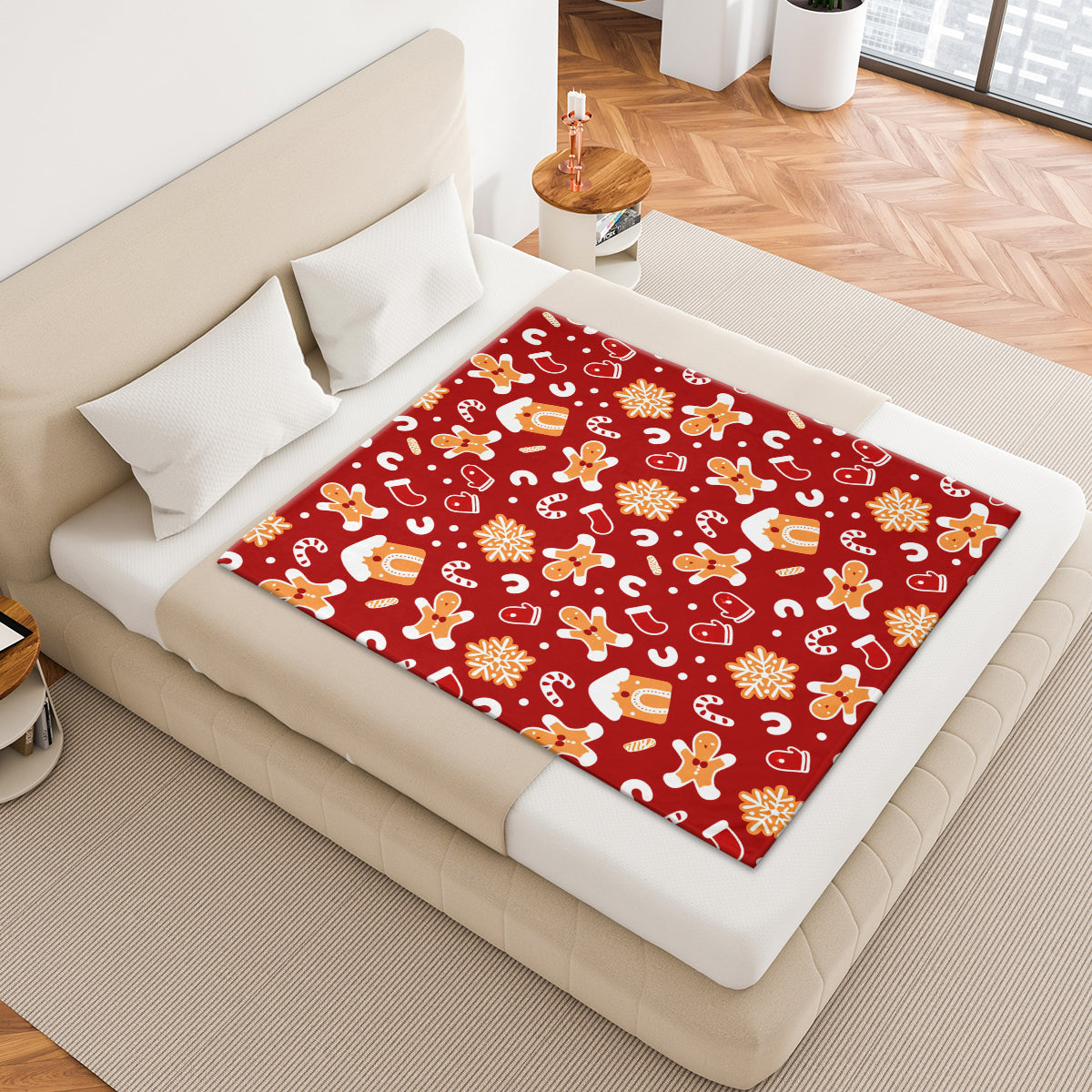 Sweet Gingerbread Man Christmas Blanket