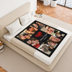 Personalized Couple Photo Blanket – Upload Photos & Add Names