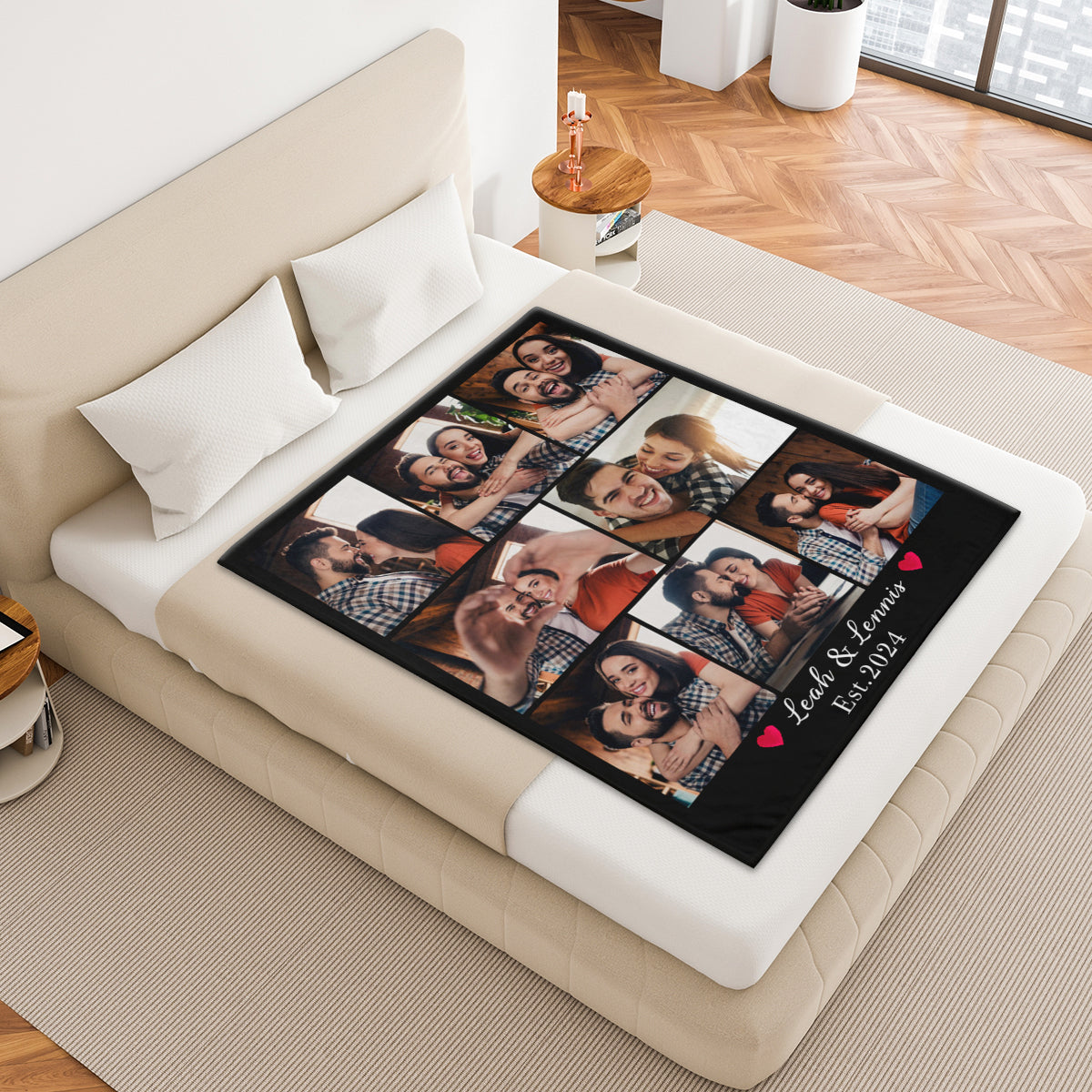 Valentine's Photo Blanket Made for Couples