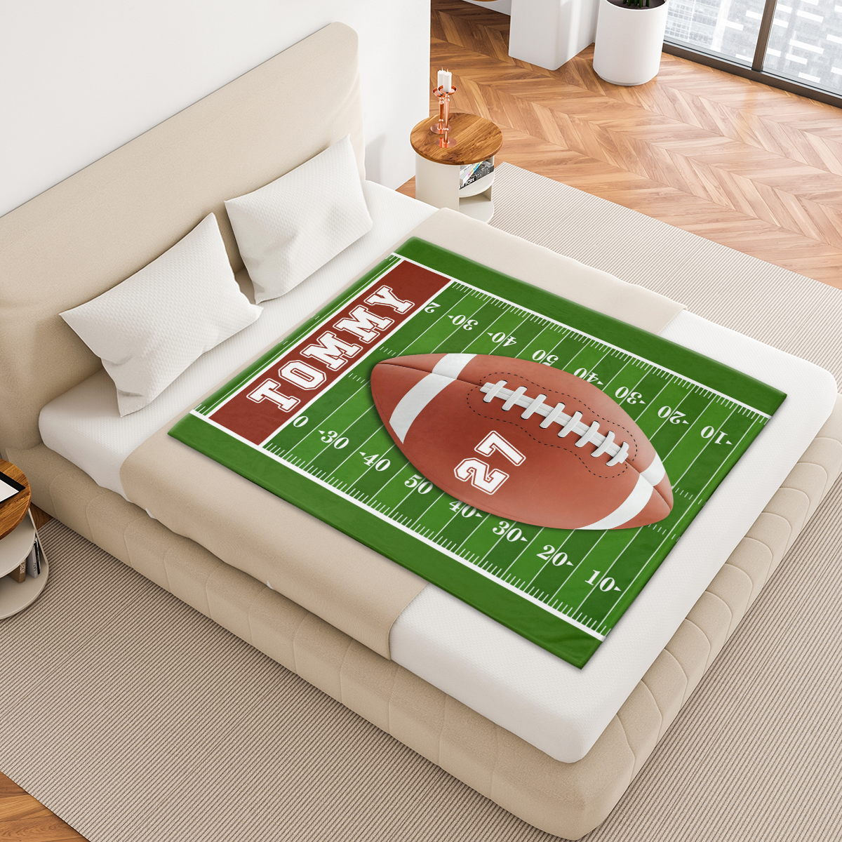 Custom Football Blanket with Name & Number