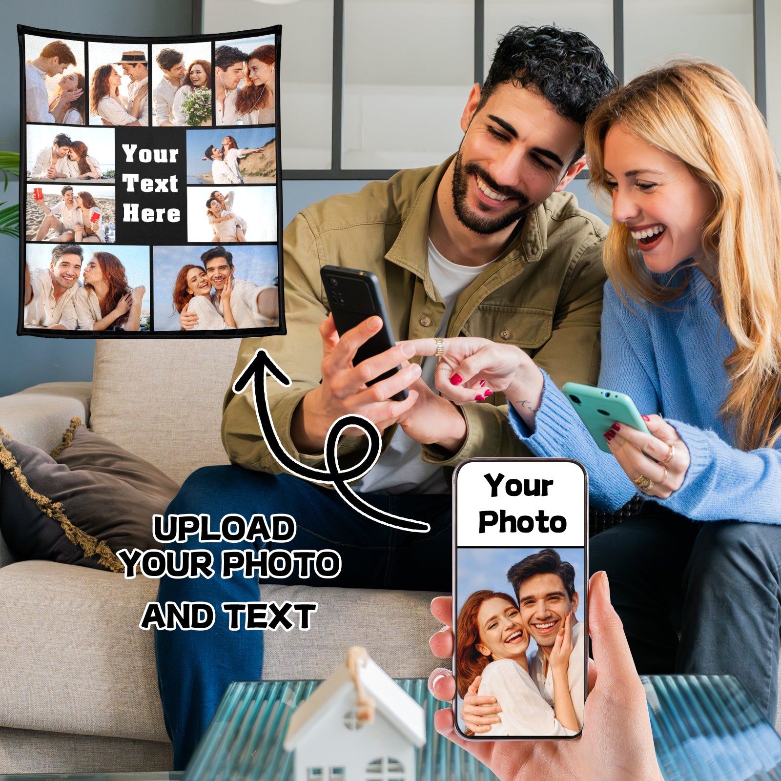 Custom Photo Blanket for Couples