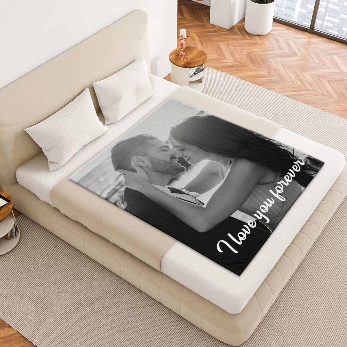 Personalized Couple Memory Blanket with Photo