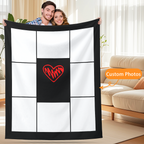Personalized Couple Photo Blanket – Upload Photos & Add Names