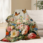 Flower Garden Polyester Blanket