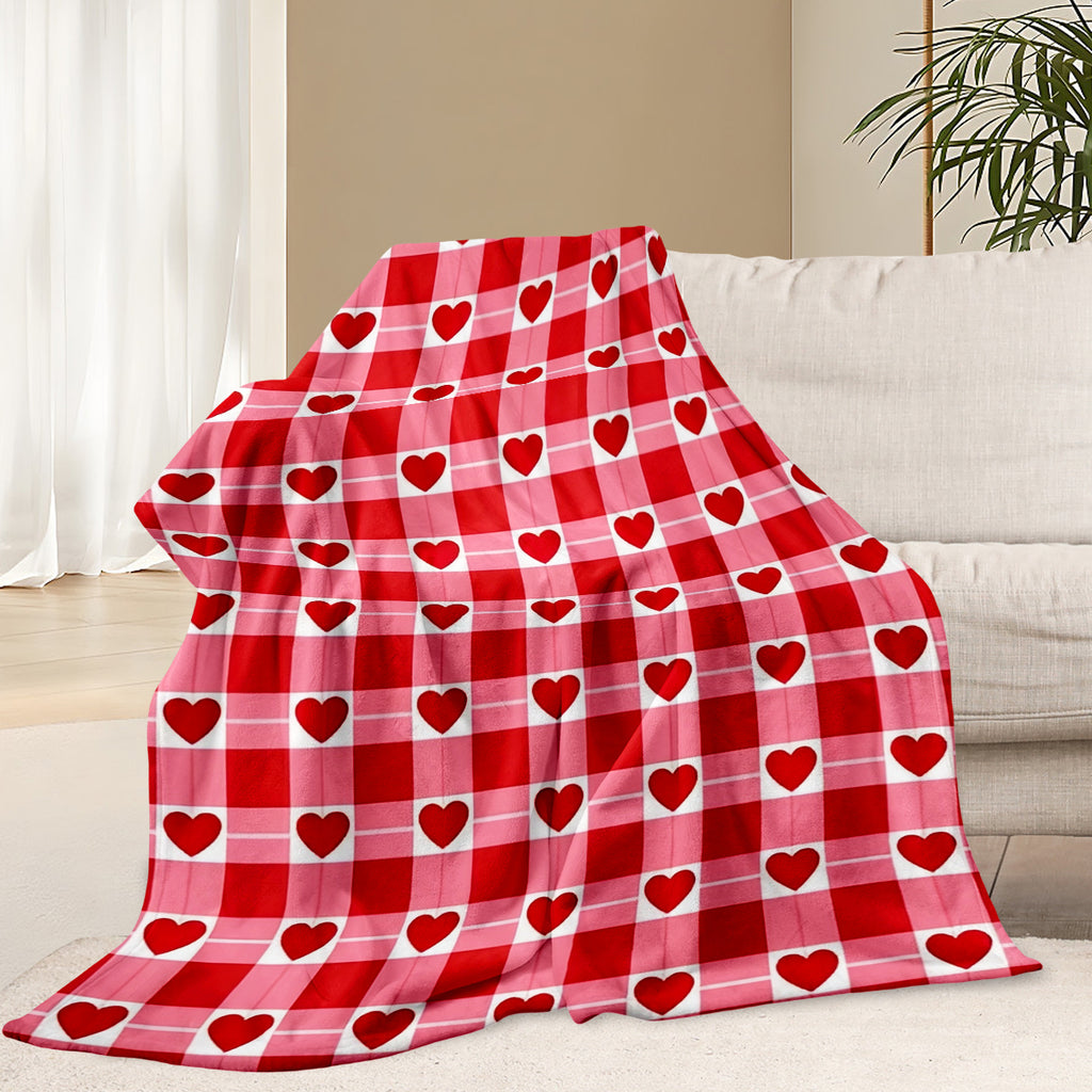 Valentine’s Day Heart Pattern Blanket – Cozy Romantic Gift for Couples