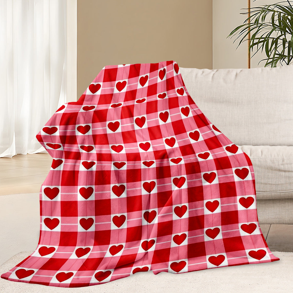 Valentine’s Day Heart Pattern Blanket – Cozy Romantic Gift for Couples