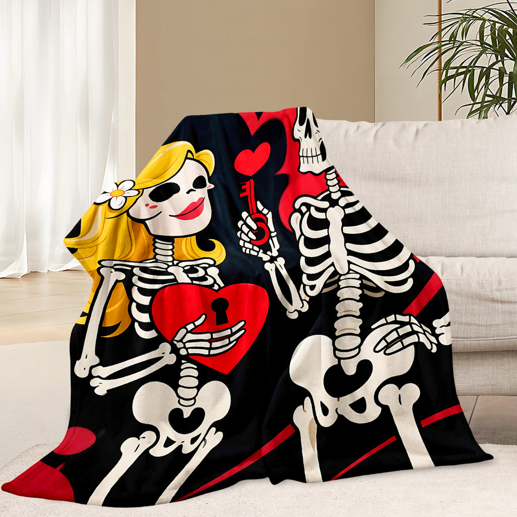 Skeleton Couple Love Blanket – Unique Valentine’s Day Gift for Him & Her