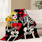 Skeleton Couple Love Blanket – Unique Valentine’s Day Gift for Him & Her