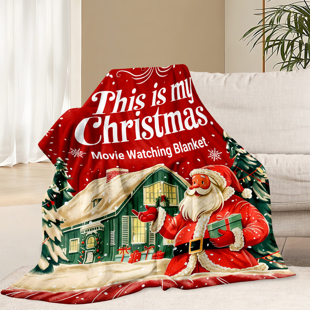 Magical Christmas Santa & Cottage Blanket