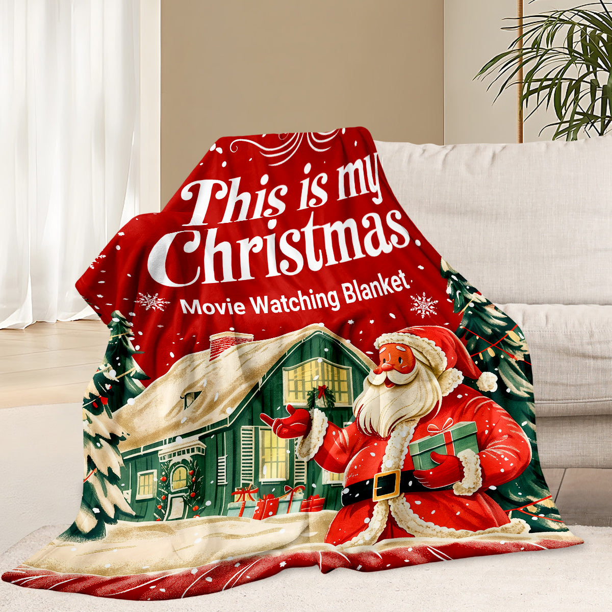 Magical Christmas Santa & Cottage Blanket