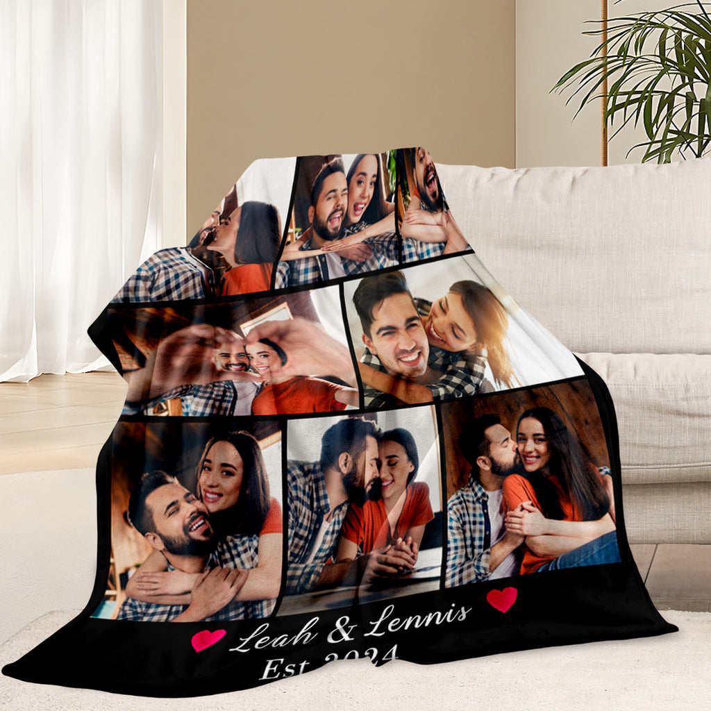Valentine's Photo Blanket Made for Couples