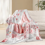 Cozy Christmas Cottage Custom Blanket