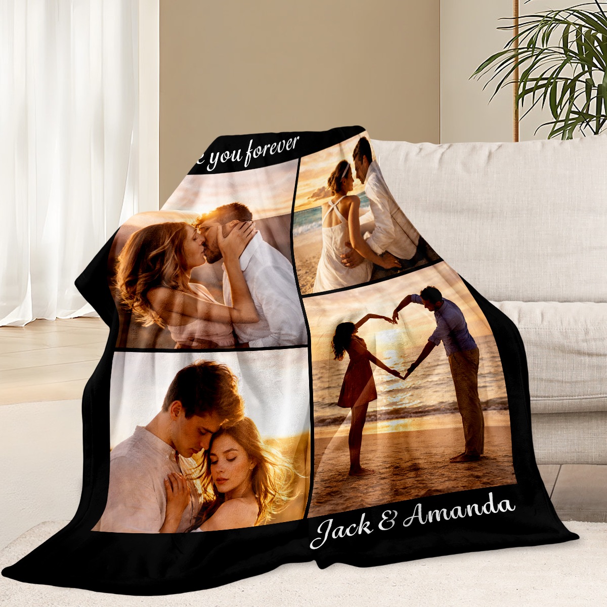 Custom Blanket for Couples with Photos
