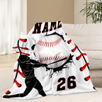 Custom Baseball Blanket with Name & Number