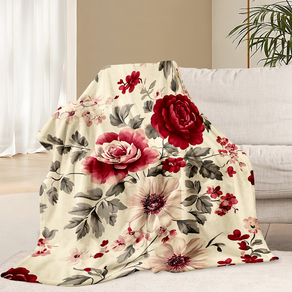 Flower Garden Polyester Blanket