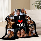 Personalized Couple Photo Blanket – Upload Photos & Add Names
