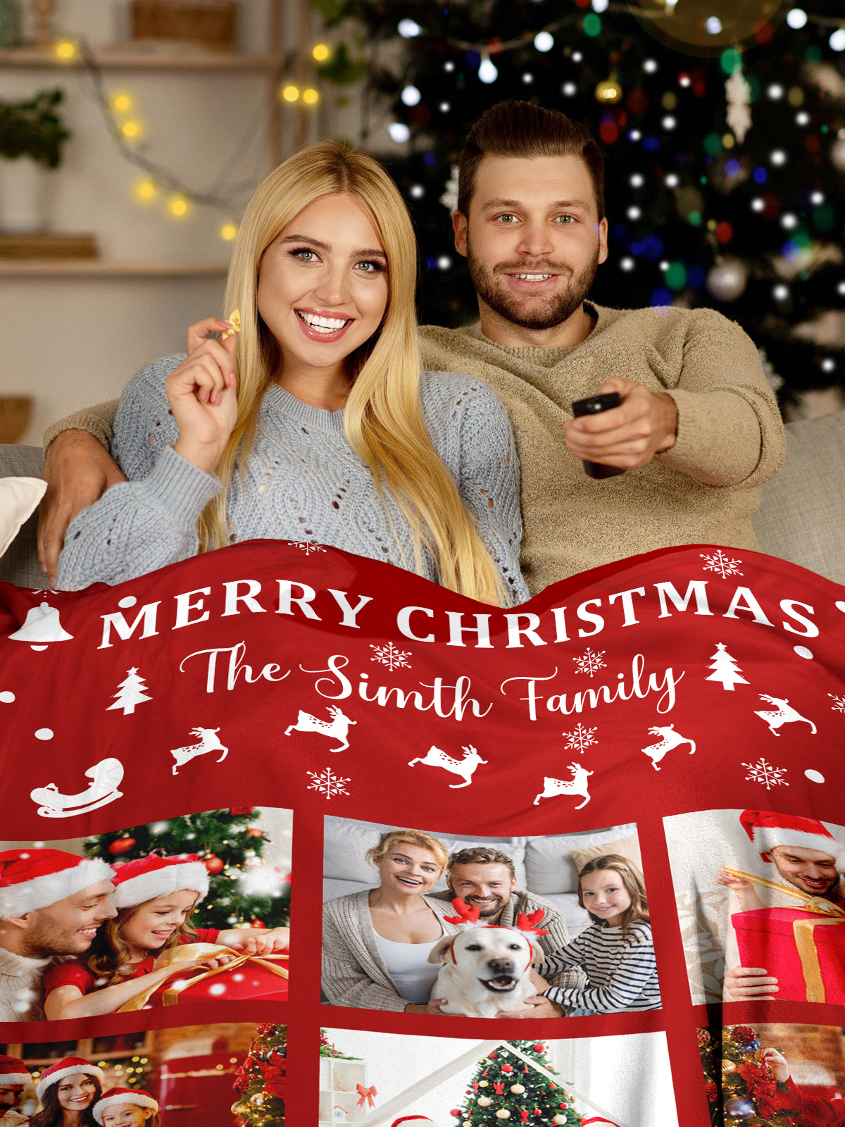Personalized Blanket for Christmas with Photos