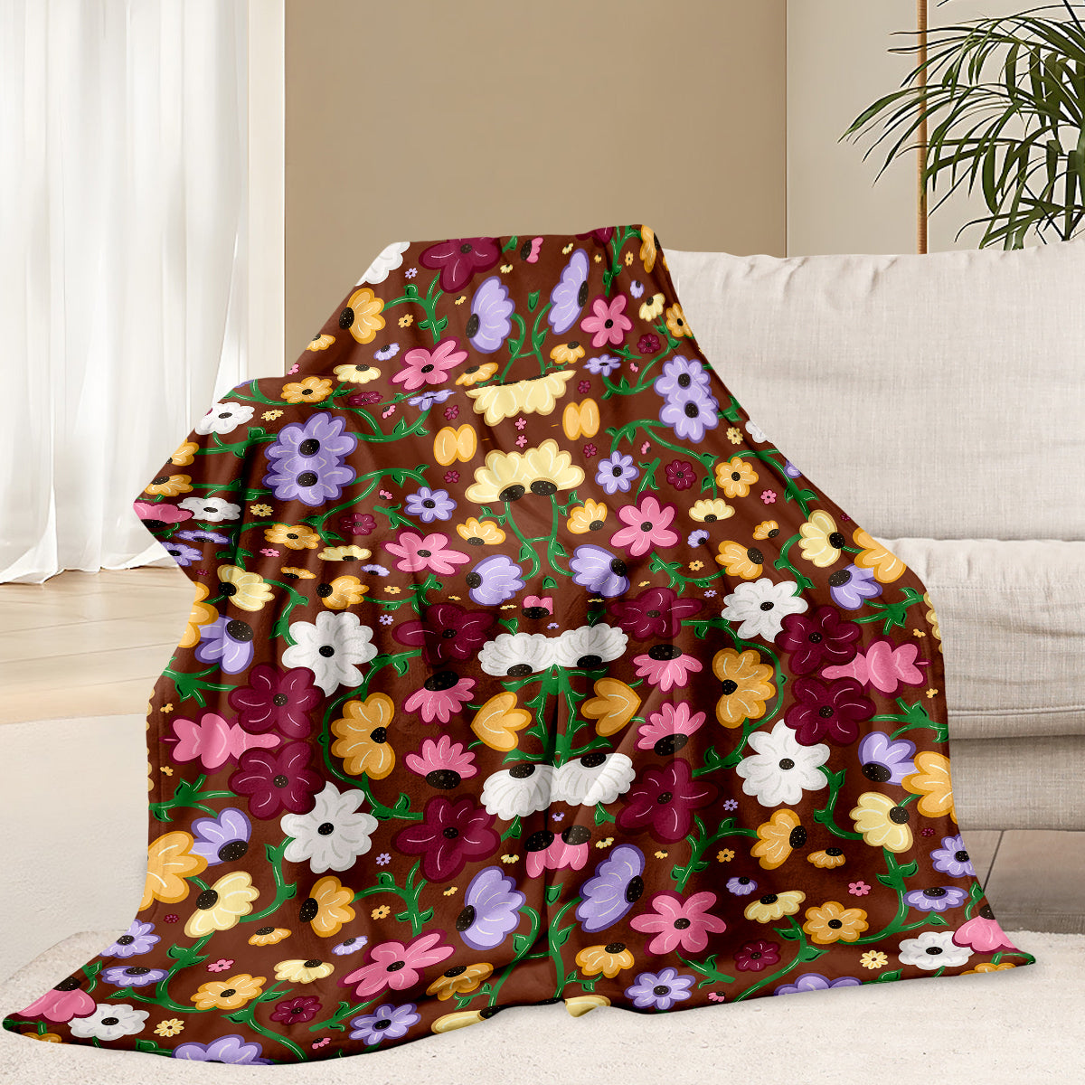 Flower Garden Polyester Blanket
