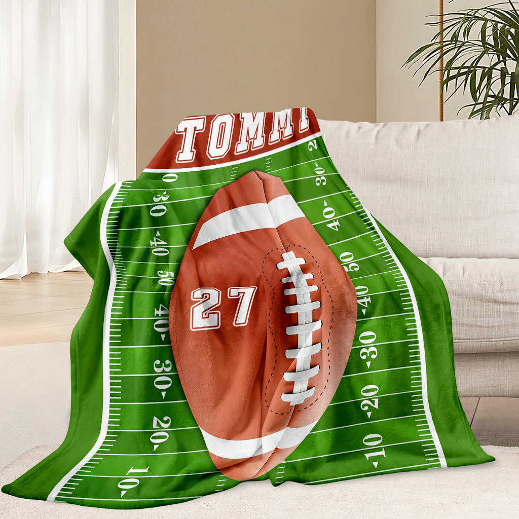 Custom Football Blanket with Name & Number