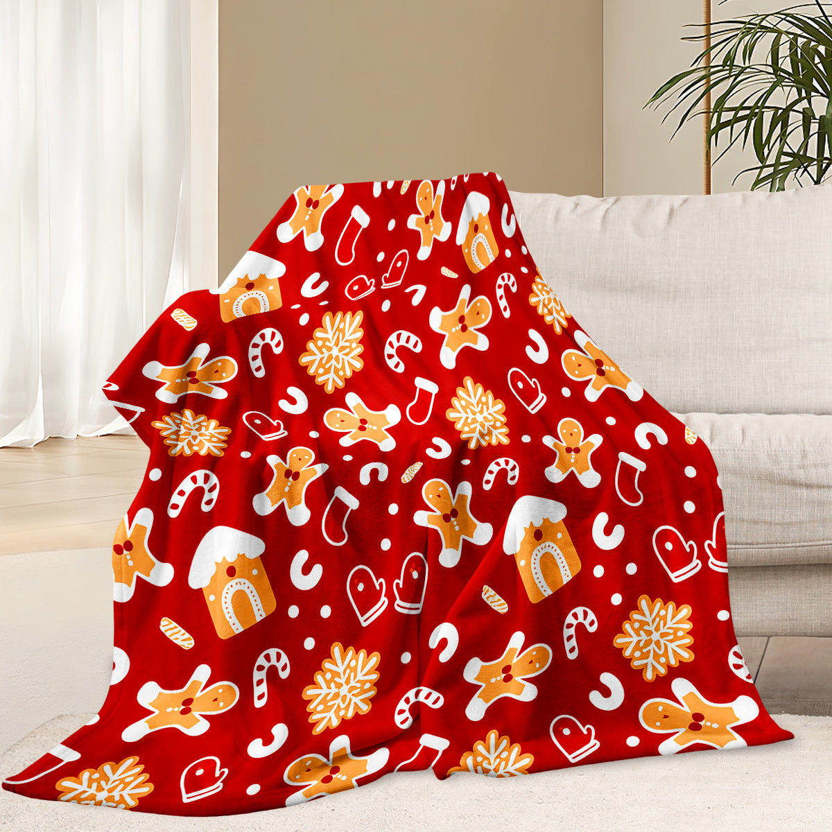 Sweet Gingerbread Man Christmas Blanket