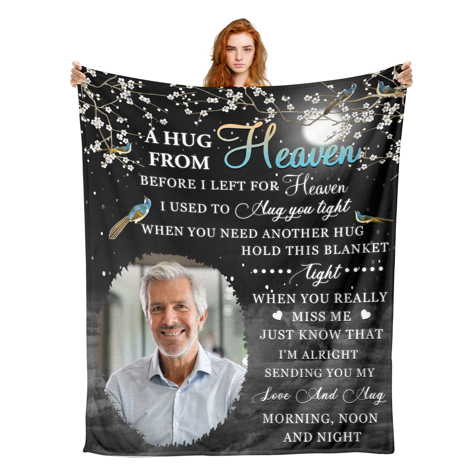 Custom memorial blanket for a loved one