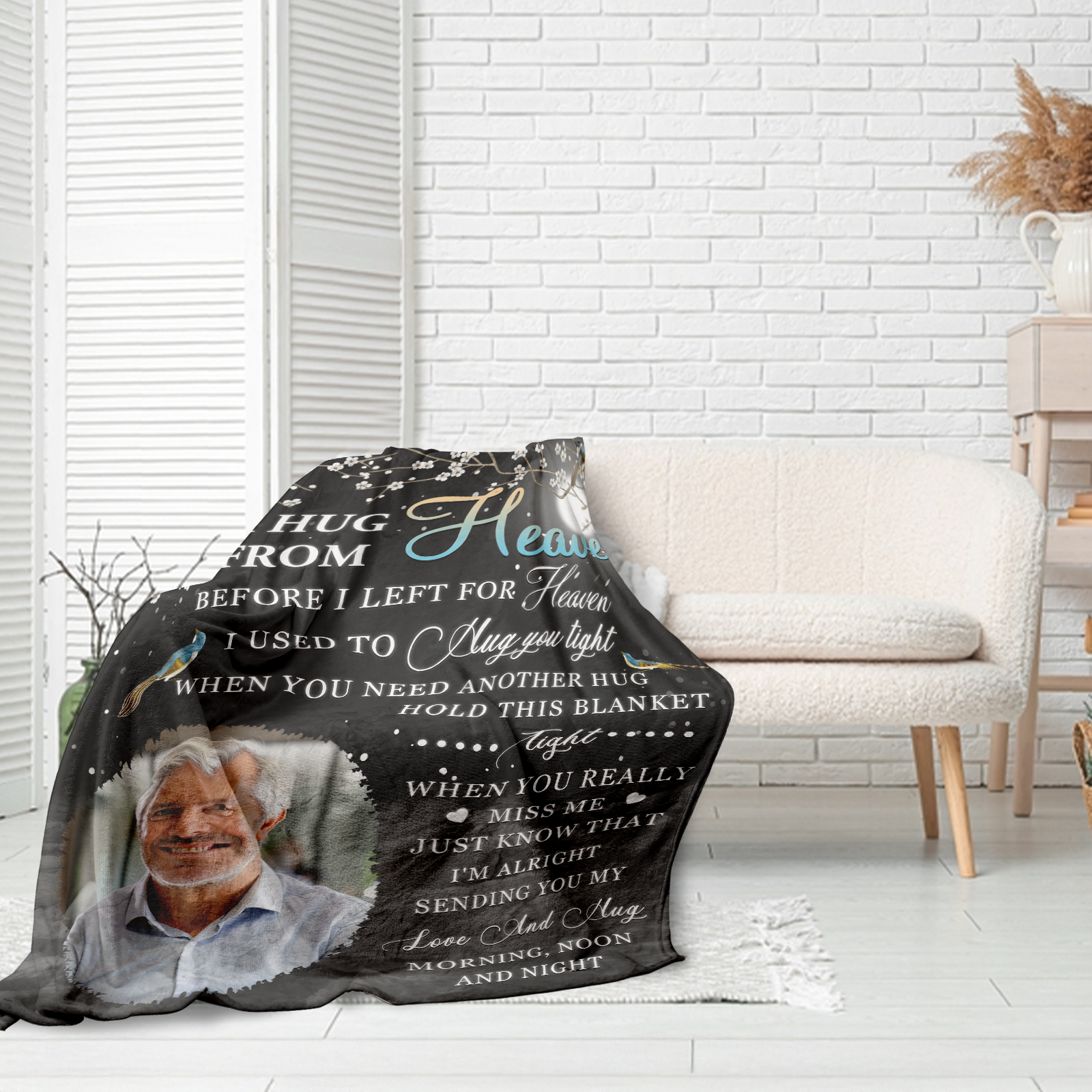 Custom memorial blanket for a loved one